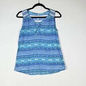 Kuhl Womens Small Top Sleeveless Blue Bohemian Lace Gorpcore Bold Travel Outdoor